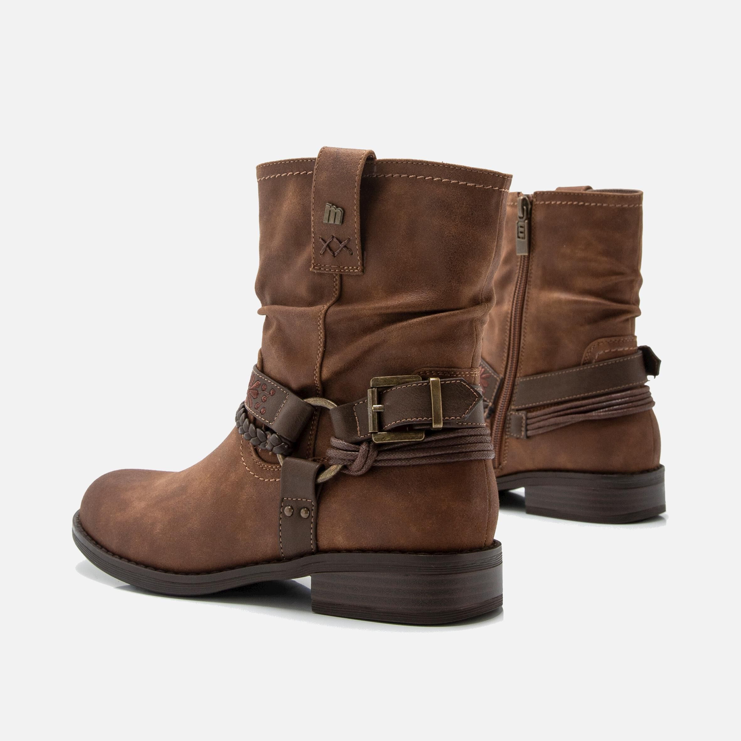 Buy PERSEA brown 58343 FLAT ANKLE BOOTS Mtng for WOMAN